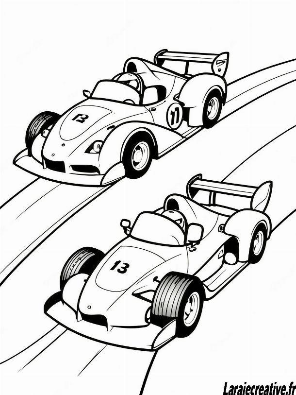 modele dessin voiture de course facile