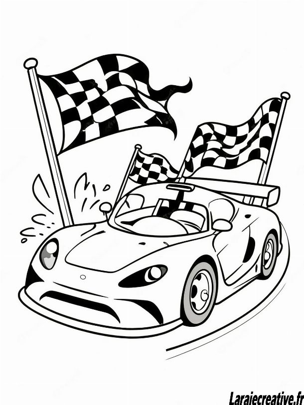 coloriage magique voiture de course
