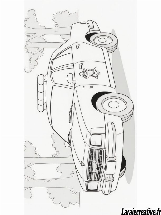 voiture police coloriage