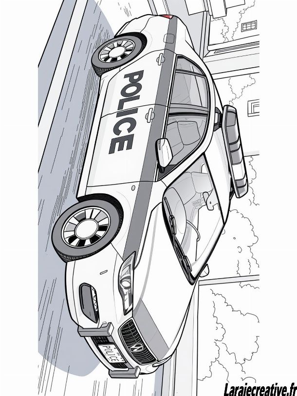 coloriage voiture police facile