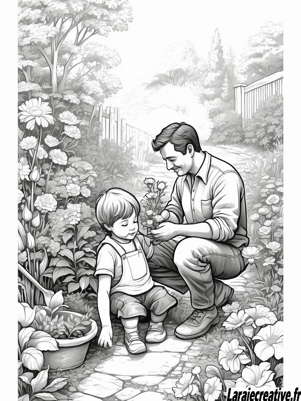 coloriage pour fête des pères