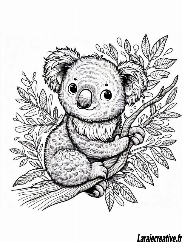 coloriage koala facile
