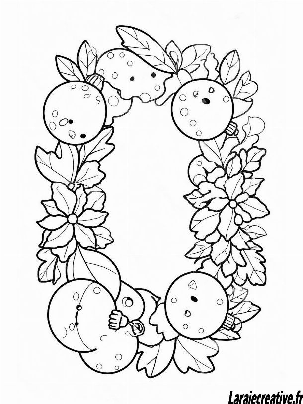 dessin couronne de noel a imprimer