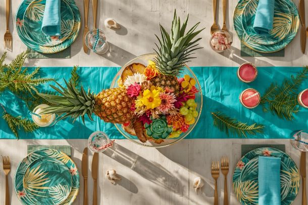 decoration table tropicale pour anniversaire