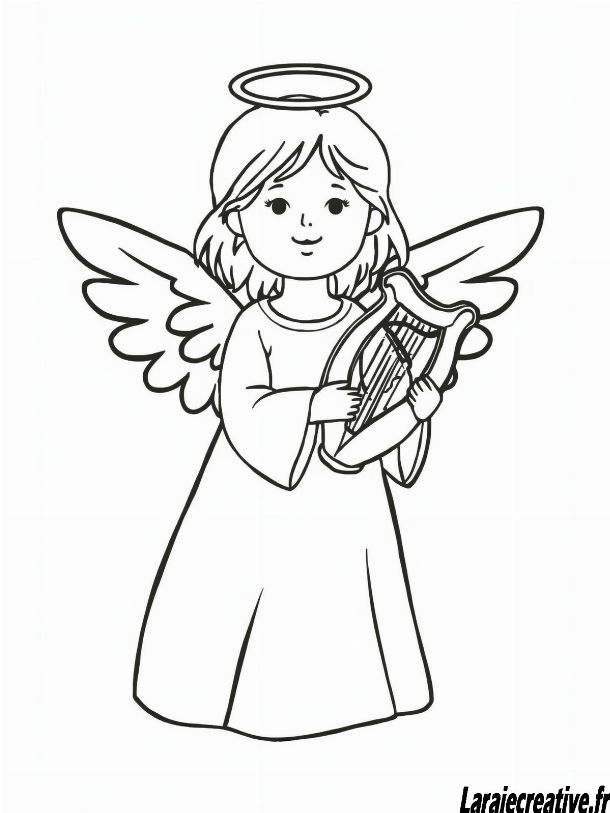 dessin Ange de Noel a imprimer gratuit
