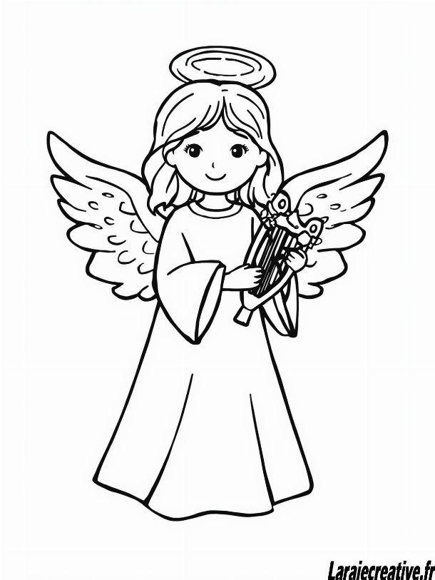 dessin Ange de Noel facile et gratuit