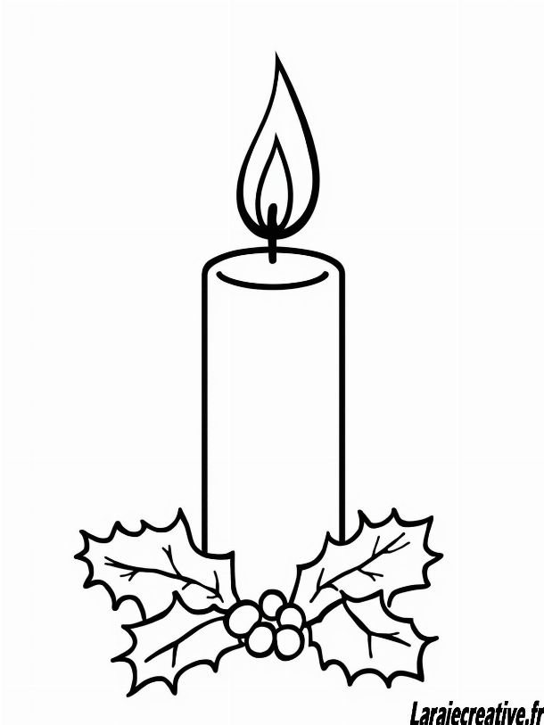 dessin Bougie de Noel a imprimer gratuit