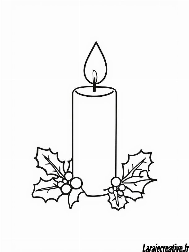 dessin Bougie de Noel gratuit