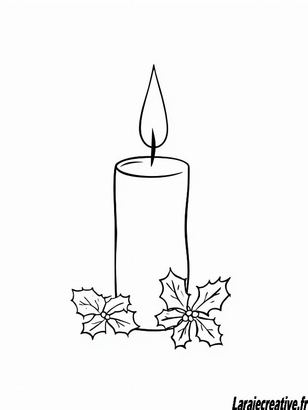 dessin Bougie de Noel a imprimer