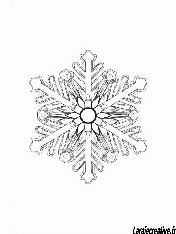 dessin Flocon de neige facile et gratuit