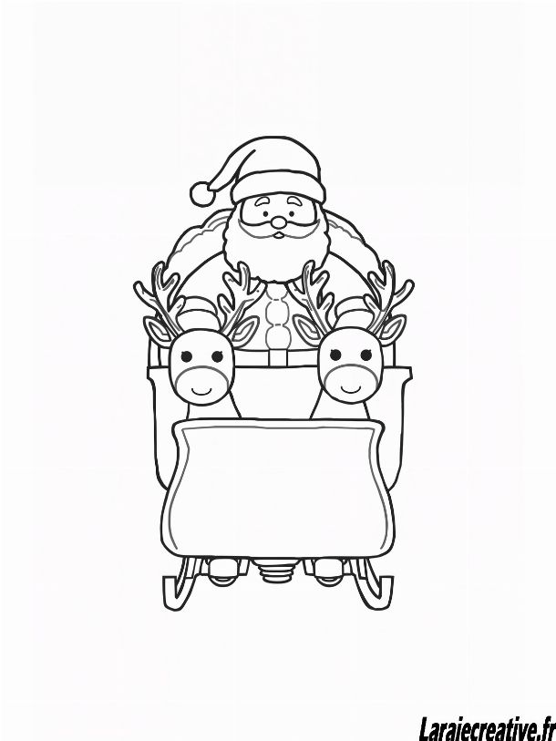dessin Traineau du Pere Noel a imprimer pdf