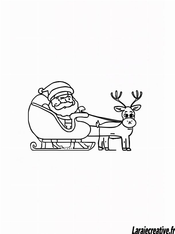 dessin Traineau du Pere Noel a imprimer