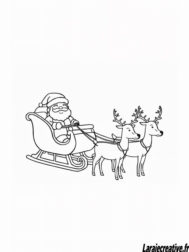 dessin Traineau du Pere Noel