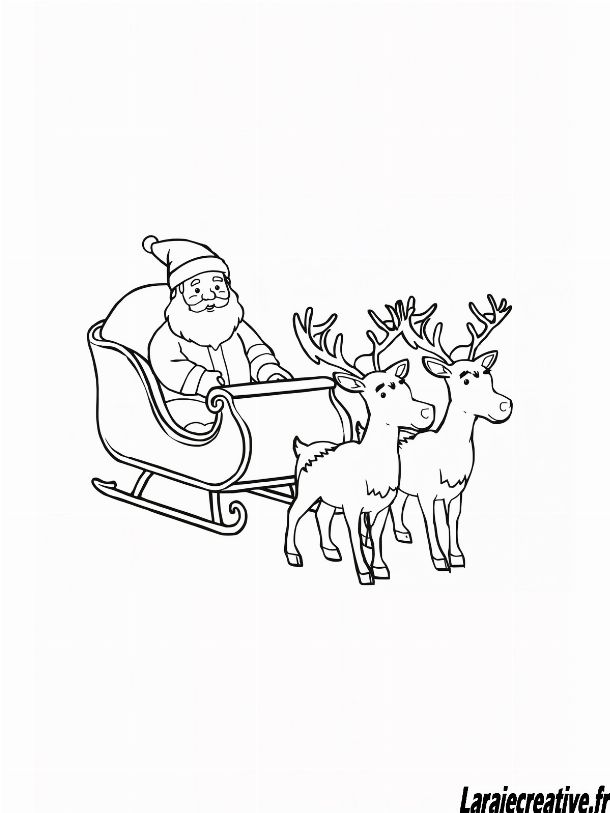 dessin Traineau du Pere Noel gratuit