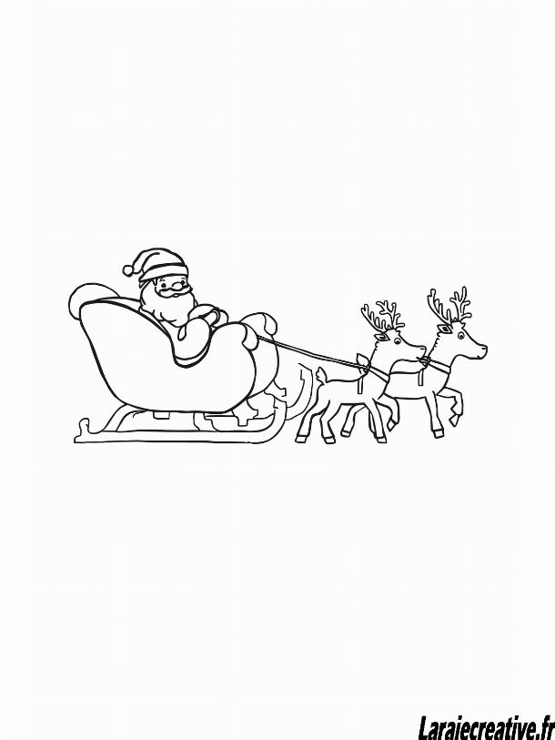 dessin Traineau du Pere Noel a imprimer gratuit