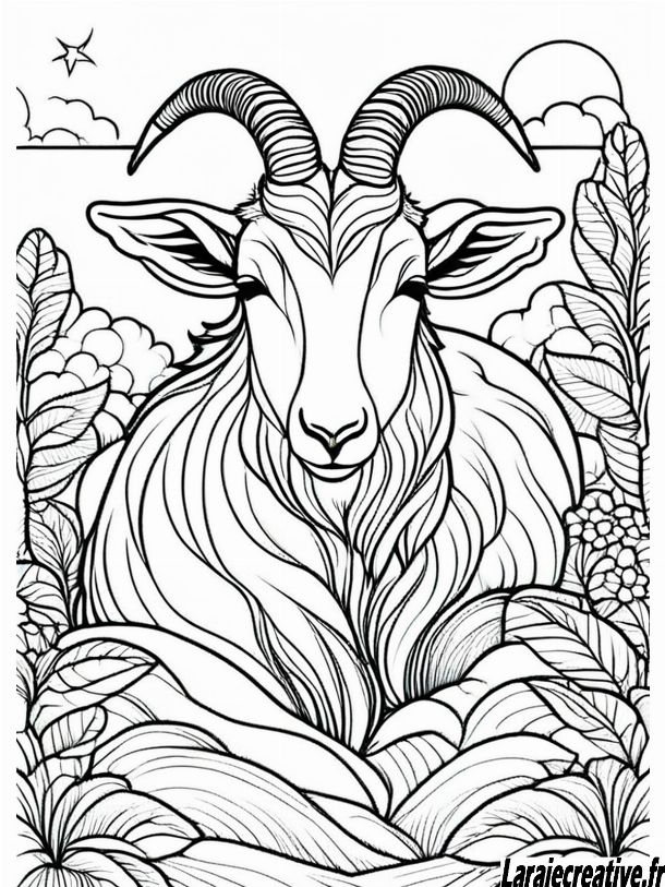 dessin chevre assise