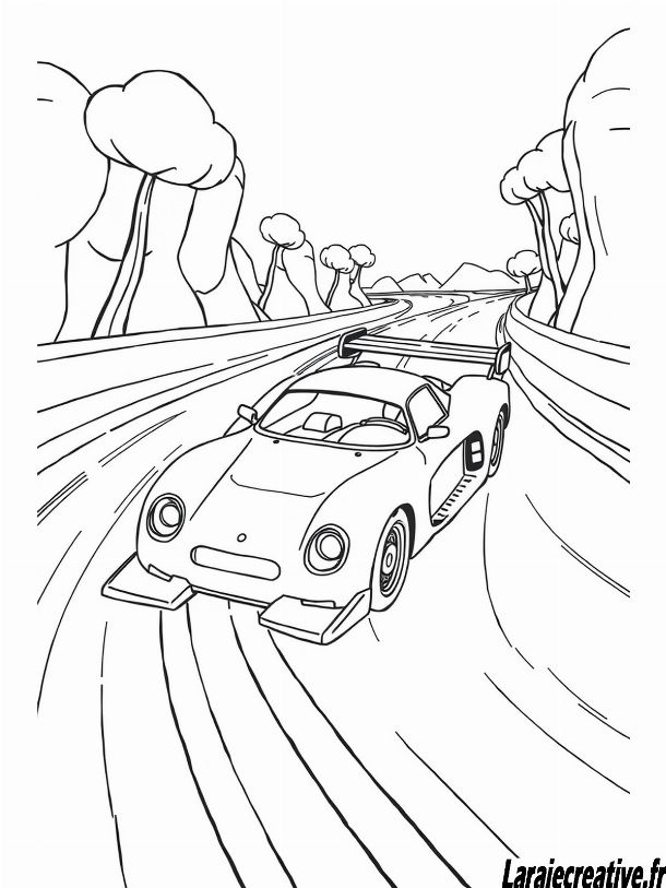 voiture de course en dessin