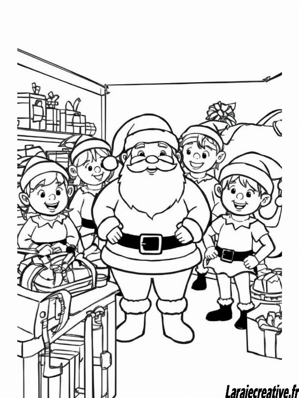 dessin atelier du pere Noel gratuit
