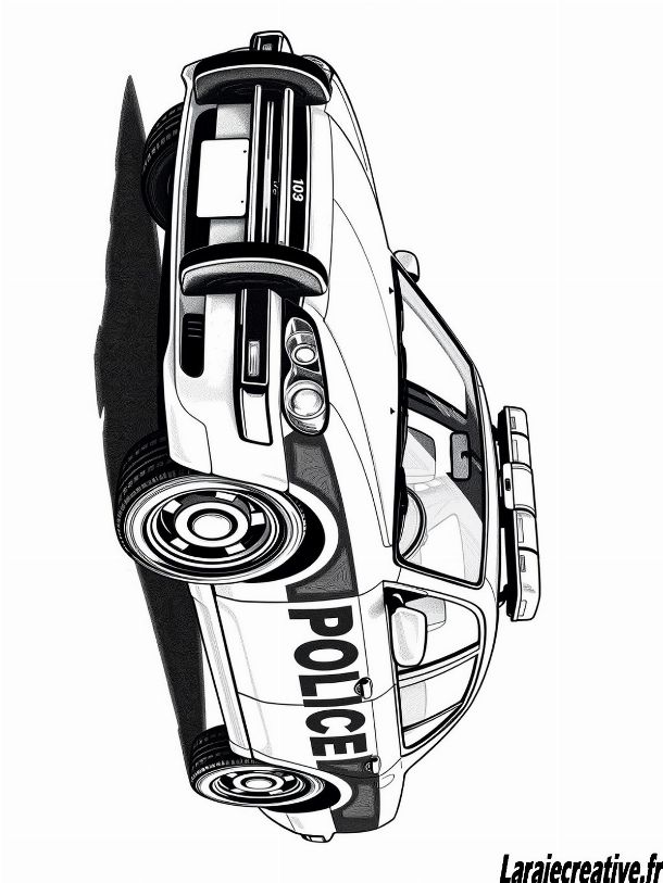 coloriage voiture police dessin
