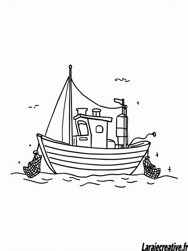 dessin bateau facile et gratuit