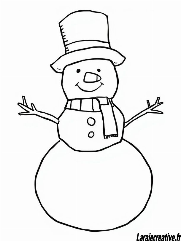 dessin bonhomme de neige au crayon