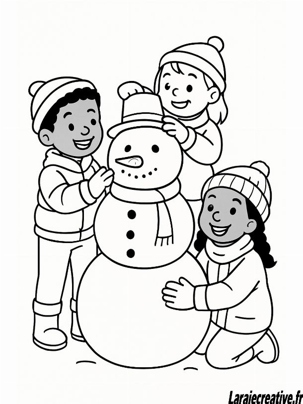 dessin bonhomme de neige a decouper