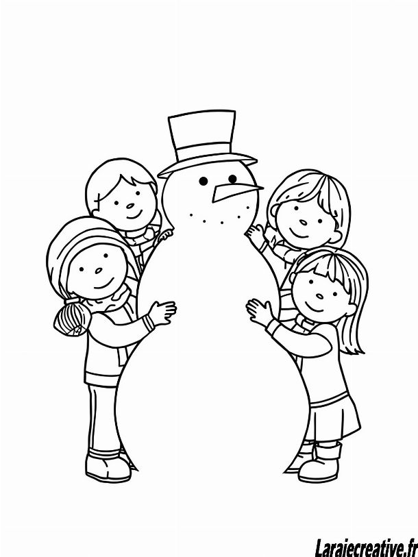 dessin bonhomme de neige avec les mains
