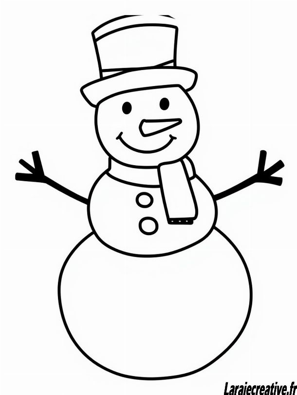 dessin bonhomme de neige avec echarpe