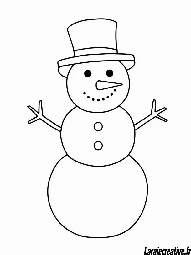 bonhomme de neige a colorier