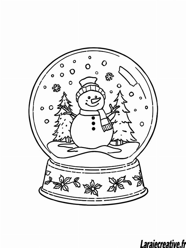 dessin boule a neige noel