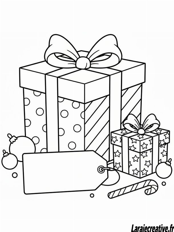 coloriage cadeau pere noel