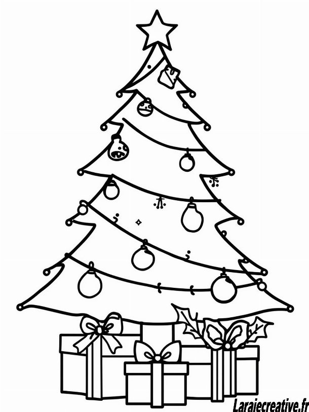 dessin cadeau de noel couleur