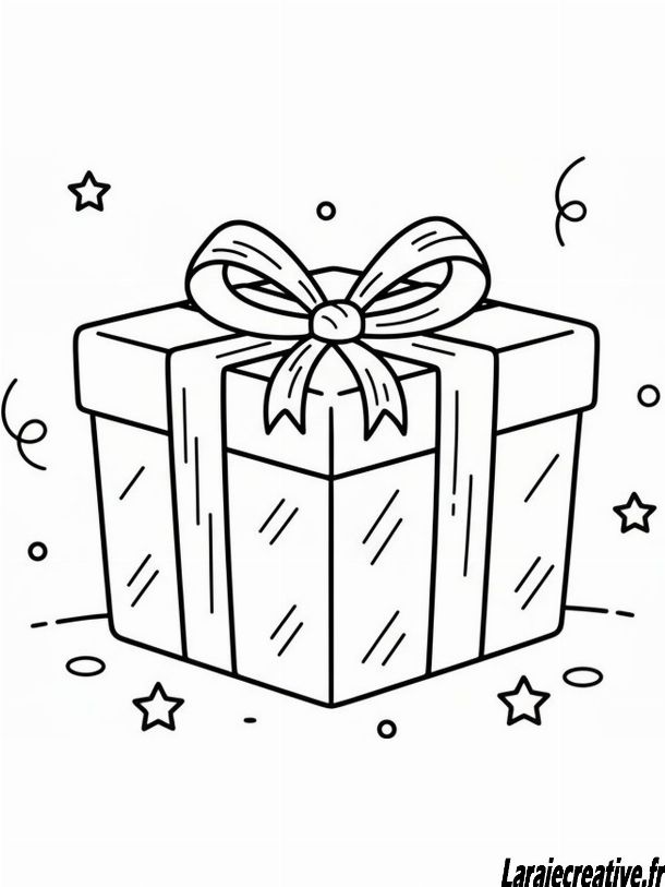 coloriage de cadeau de noel