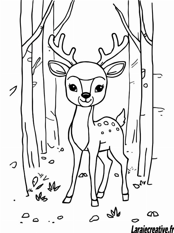 dessin cerf a imprimer