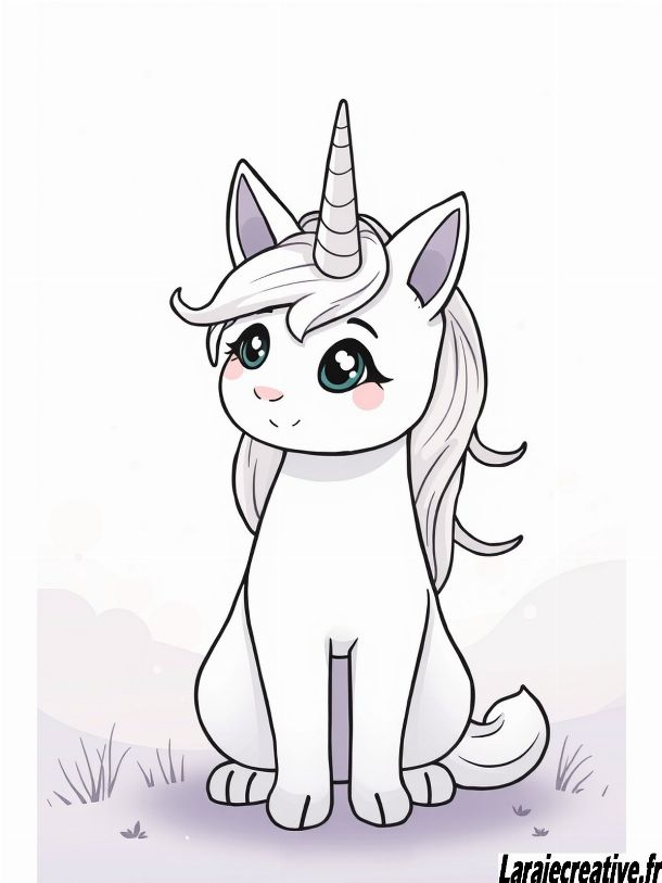 dessin chat licorne facile