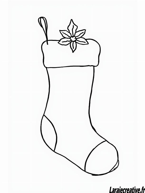 coloriage chaussette de noël simple