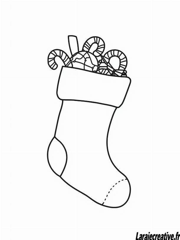 dessin chaussette de noël a imprimer pdf
