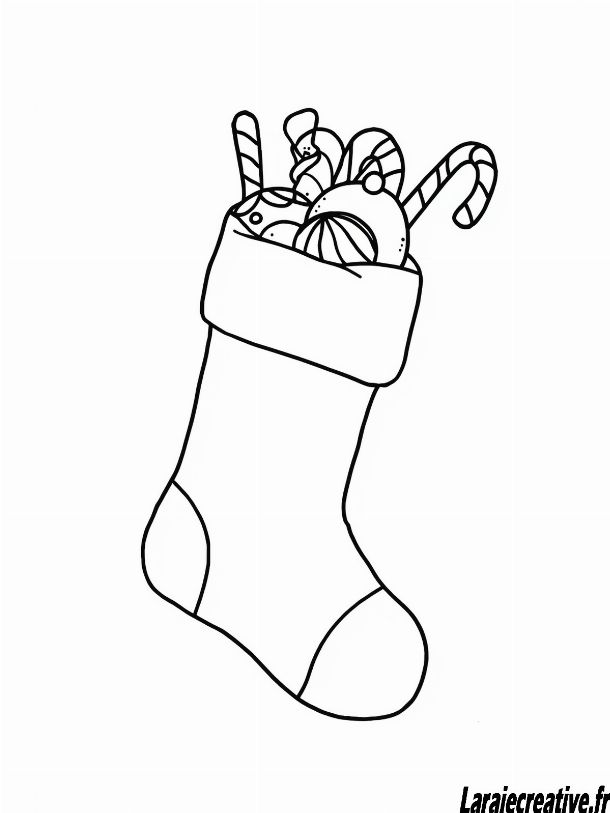 dessin chaussette de noël a imprimer