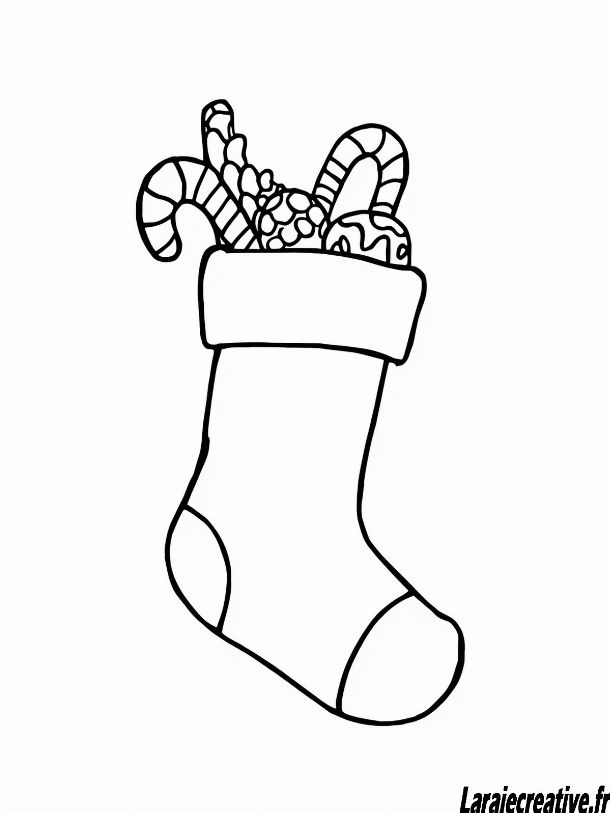 dessin chaussette de noël a imprimer gratuit