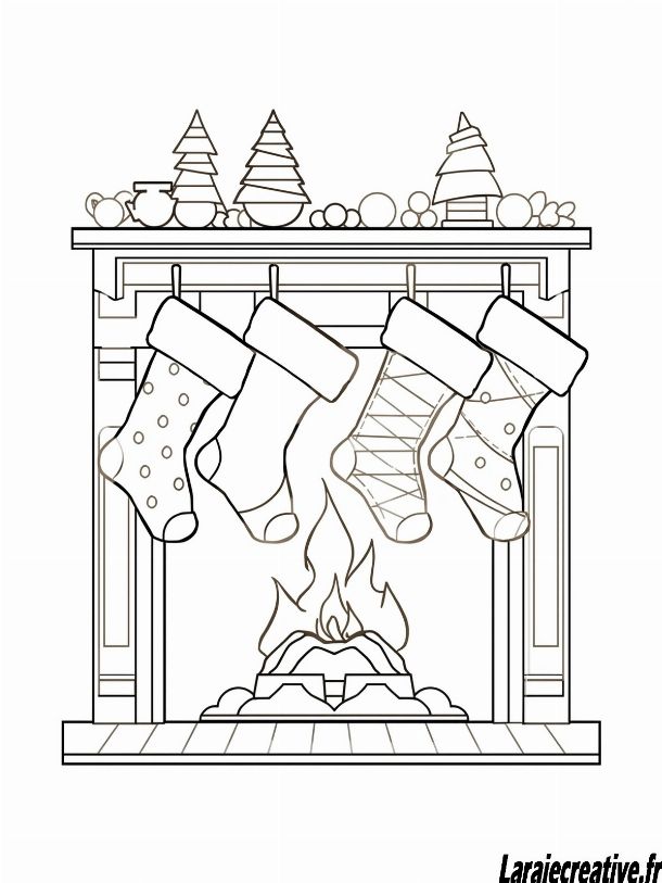 dessin chaussette de noël maternelle
