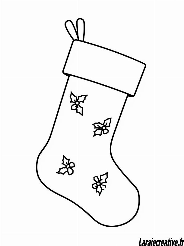 dessin chaussette de noël facile et gratuit