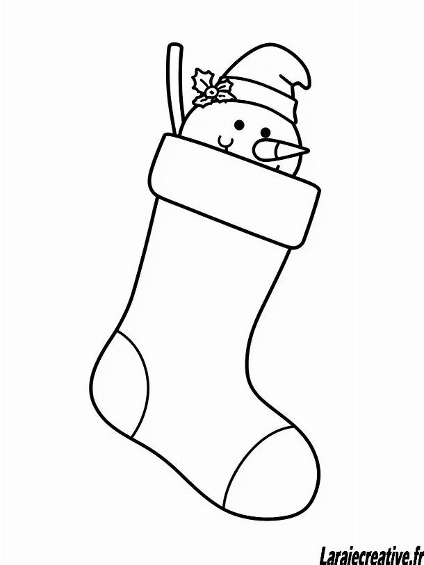 coloriage chaussette de noël enfant