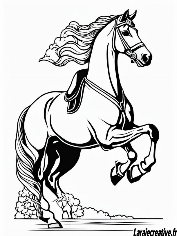 coloriage cheval blanc
