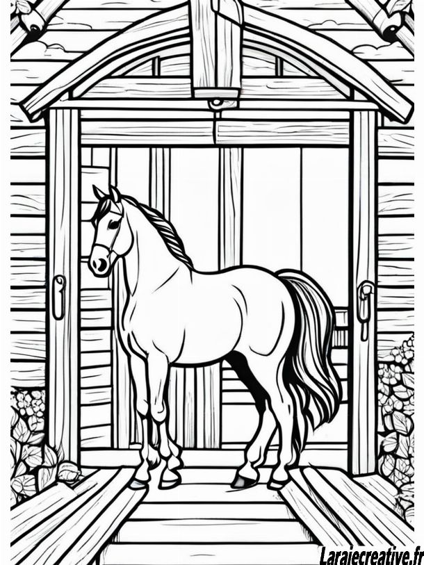 dessin cheval blanc facile