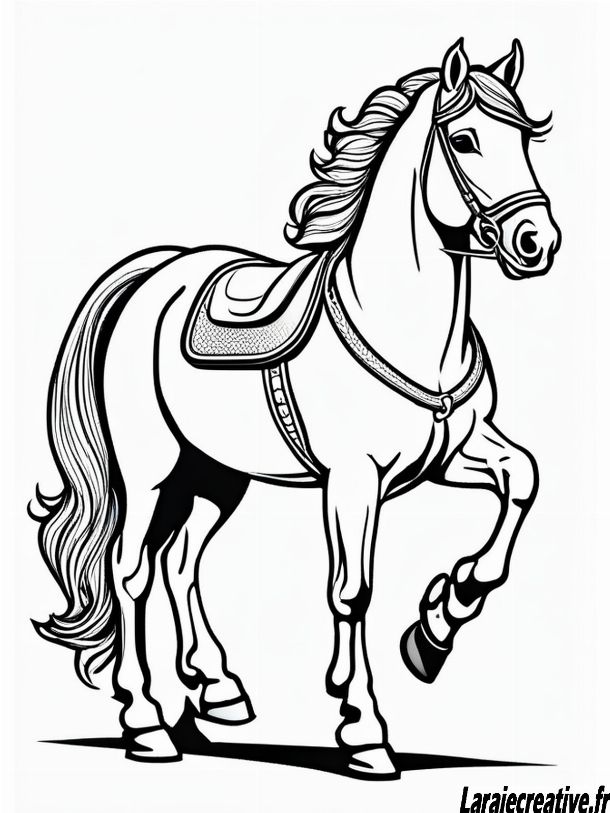coloriage cheval cavaliere