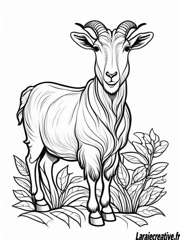 dessin chevre a colorier