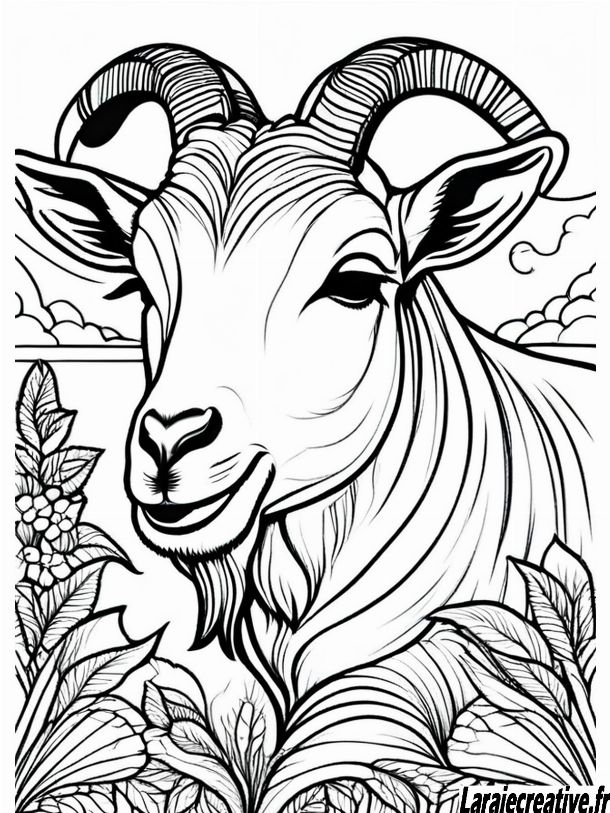 chevre a colorier