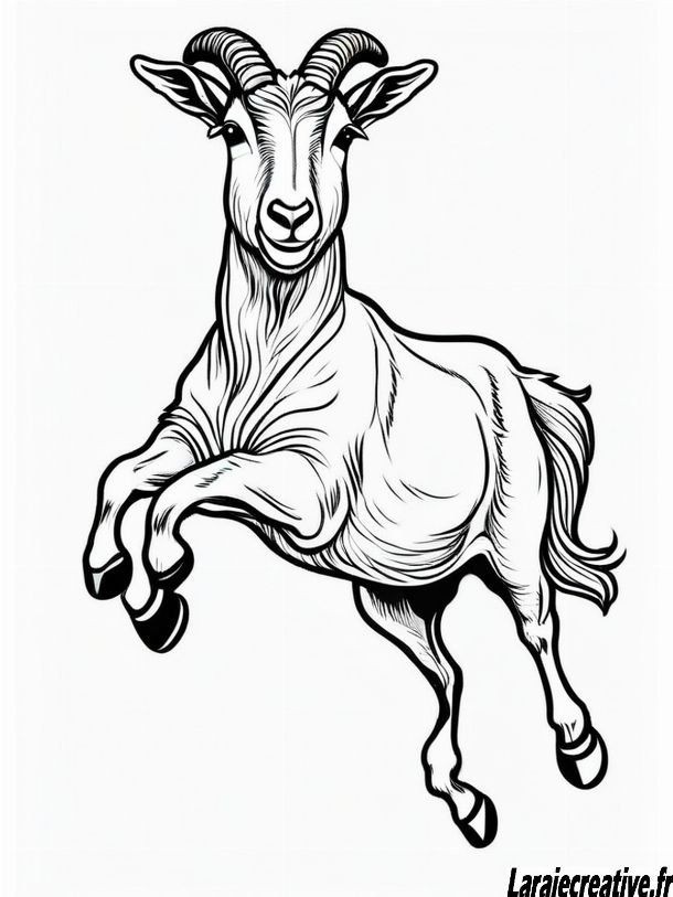 dessin chevre humour a colorier