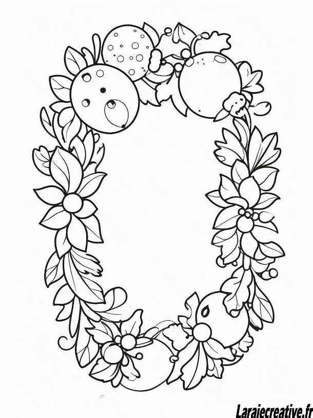 coloriage couronne de noel gratuit