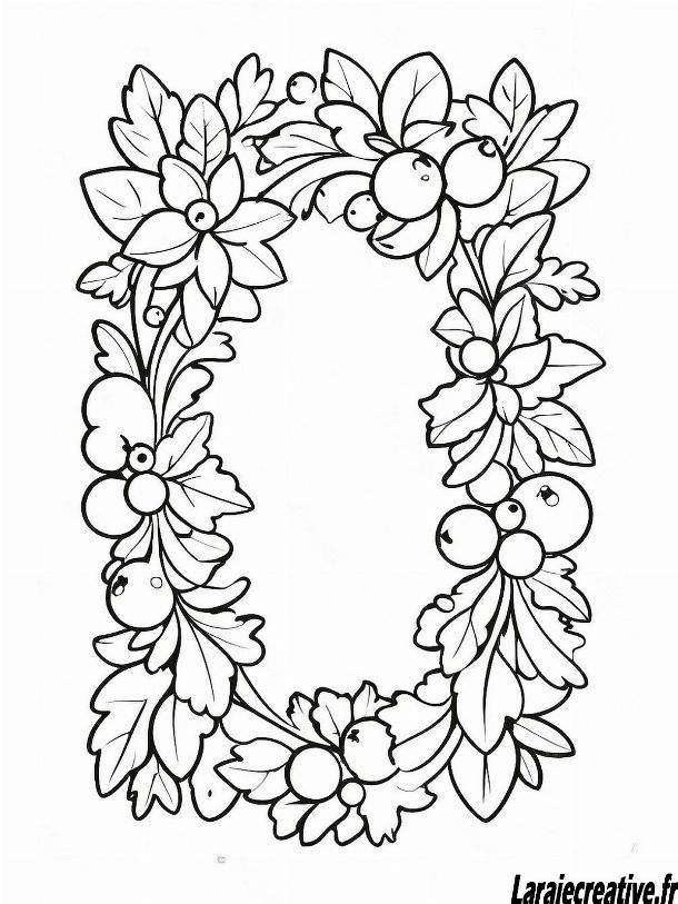 dessin couronne de noel couleur